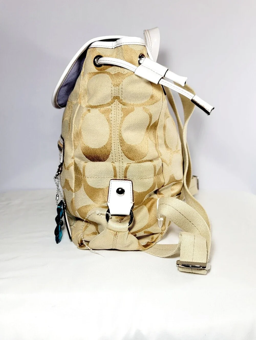 Coach Daisy Signiture light Khaki canvas Backpack